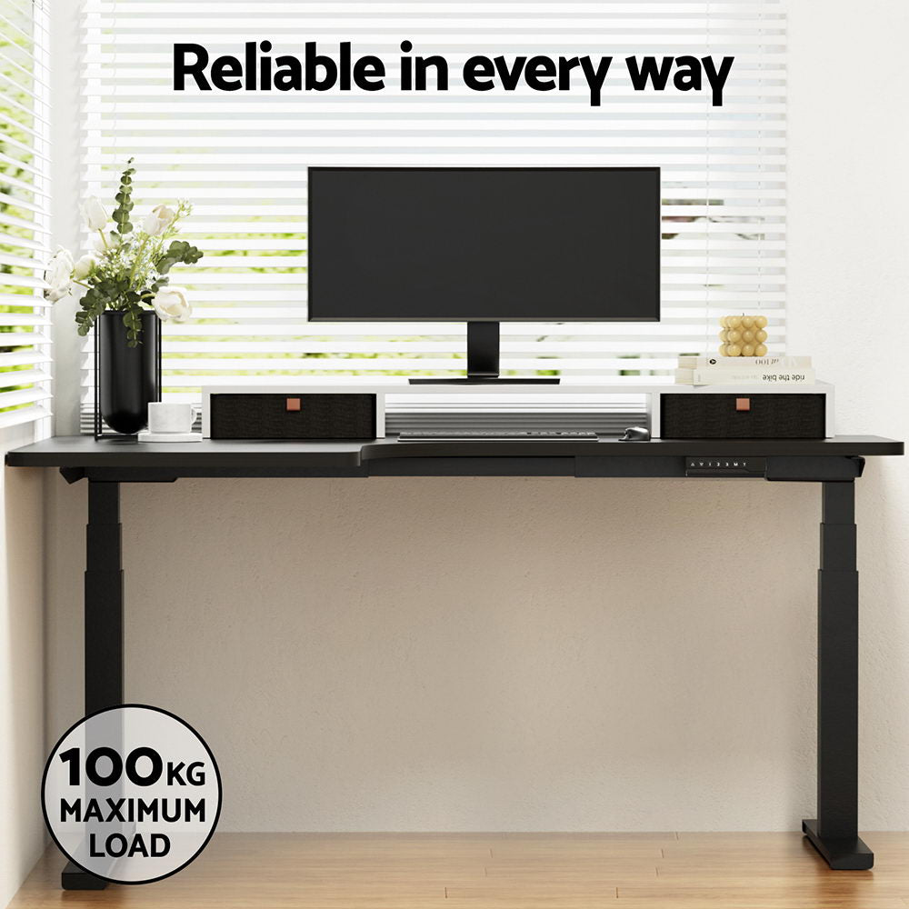 Standing Desks L - shape Motorised 160CM Black - Furniture > Office - Rivercity House & Home Co. (ABN 18 642 972 209) - Affordable Modern Furniture Australia