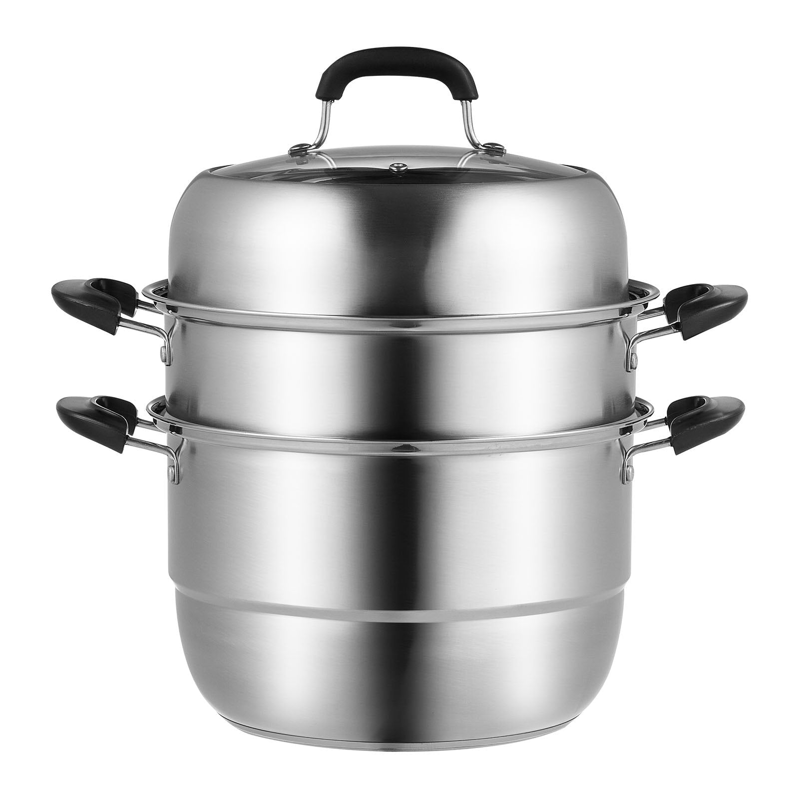 Steamer Pot, 28cm Steamer Pot for Cooking with 8.5QT Stock Pot, Vegetable Steamer & 2 Steaming Grid, 3 - Layer Food - Grade 304 Stainless Steel Food Steamer Cookware with Lid for Gas Electric Stove - Appliances > Kitchen Appliances > Rice Cookers & Steamers - Rivercity House & Home Co. (ABN 18 642 972 209) - Affordable Modern Furniture Australia
