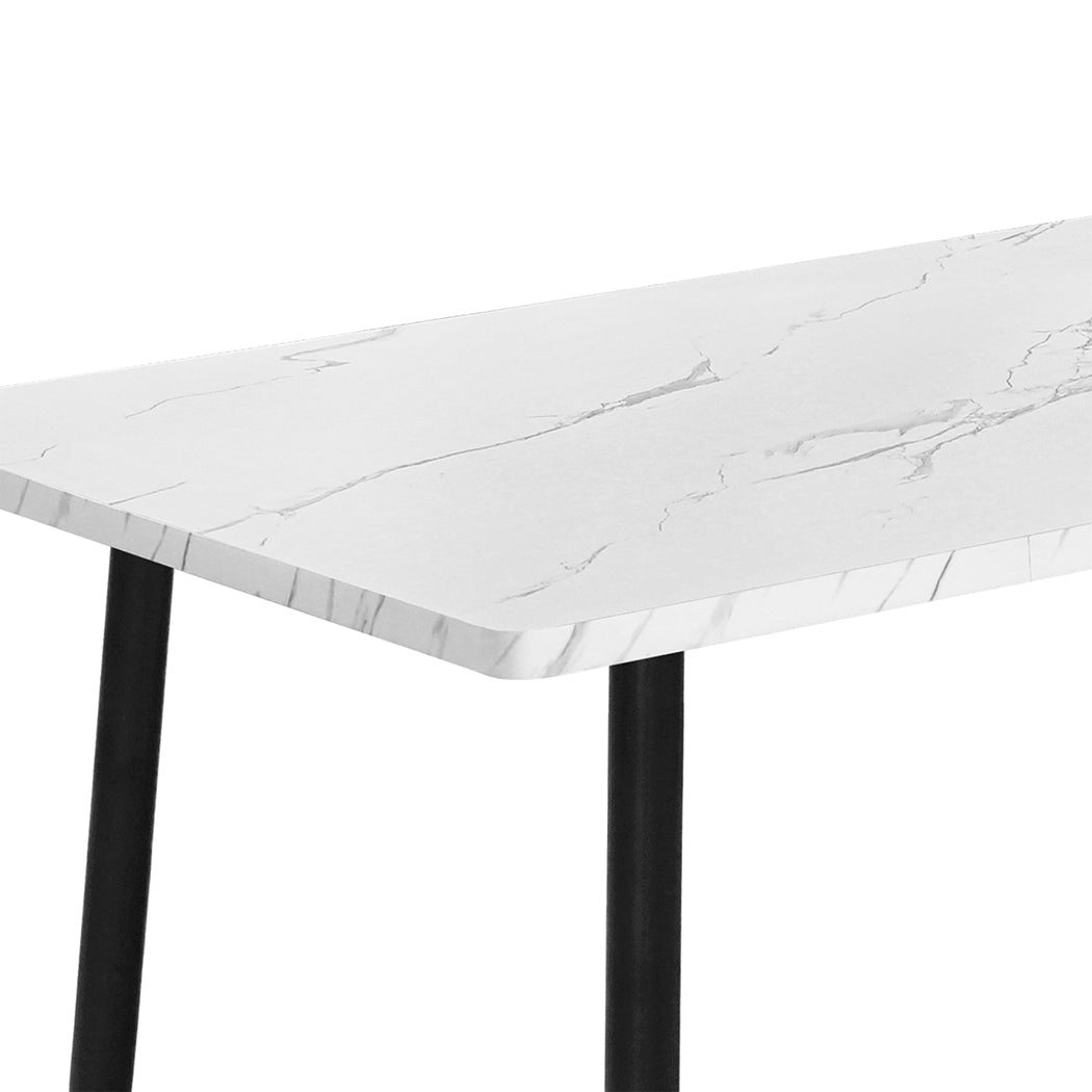 Steel Dining Table 150cm 4 - 6 Seater - White - Rivercity House & Home Co. (ABN 18 642 972 209) - Affordable Modern Furniture Australia
