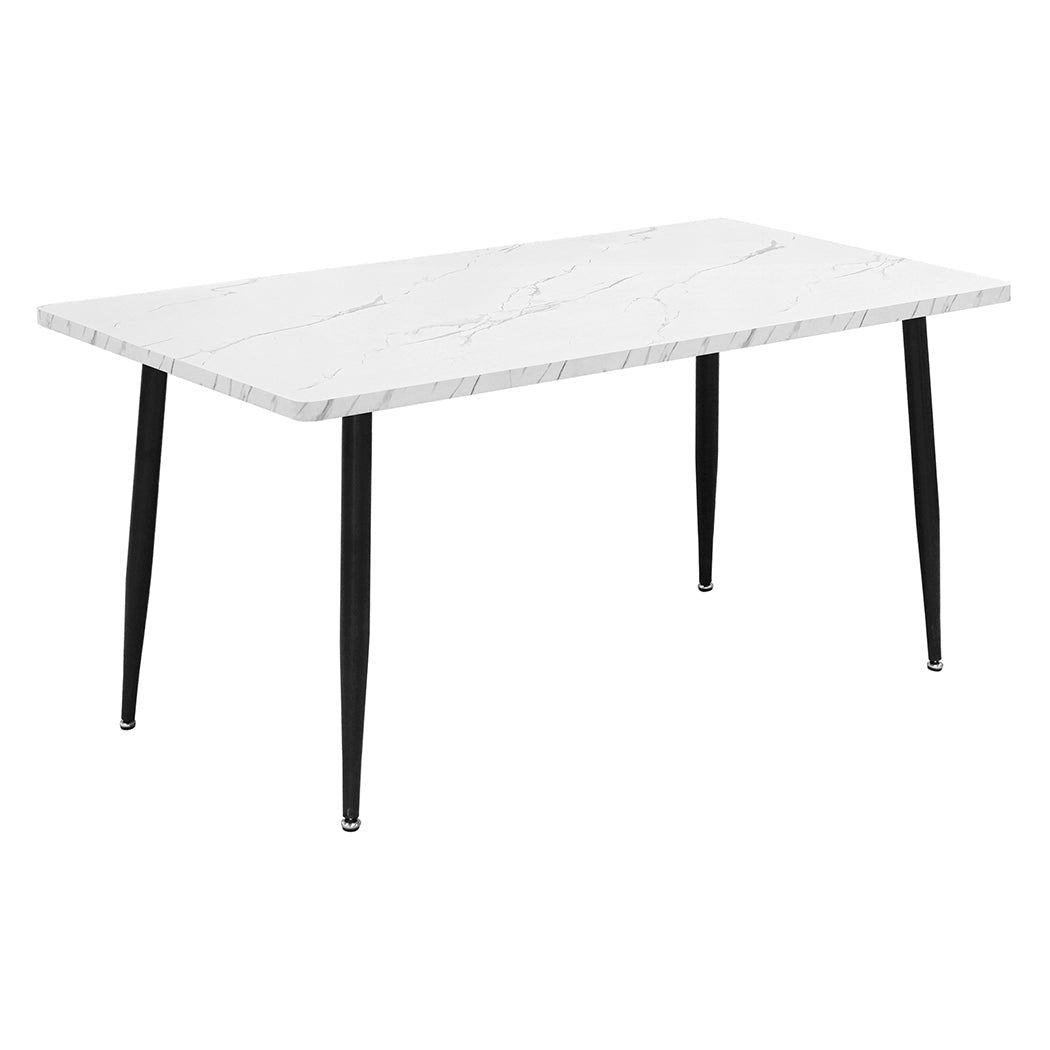 Steel Dining Table 150cm 4 - 6 Seater - White - Rivercity House & Home Co. (ABN 18 642 972 209) - Affordable Modern Furniture Australia