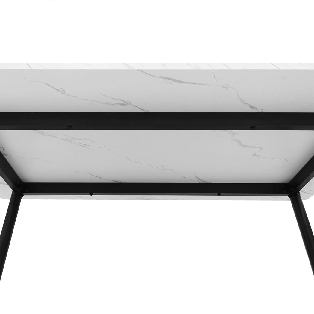 Steel Dining Table 150cm 4 - 6 Seater - White - Rivercity House & Home Co. (ABN 18 642 972 209) - Affordable Modern Furniture Australia