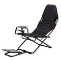 Foldable Steel Racing Simulator Cockpit Seat with Wheel Stand and Gear Shifter Mount - Black