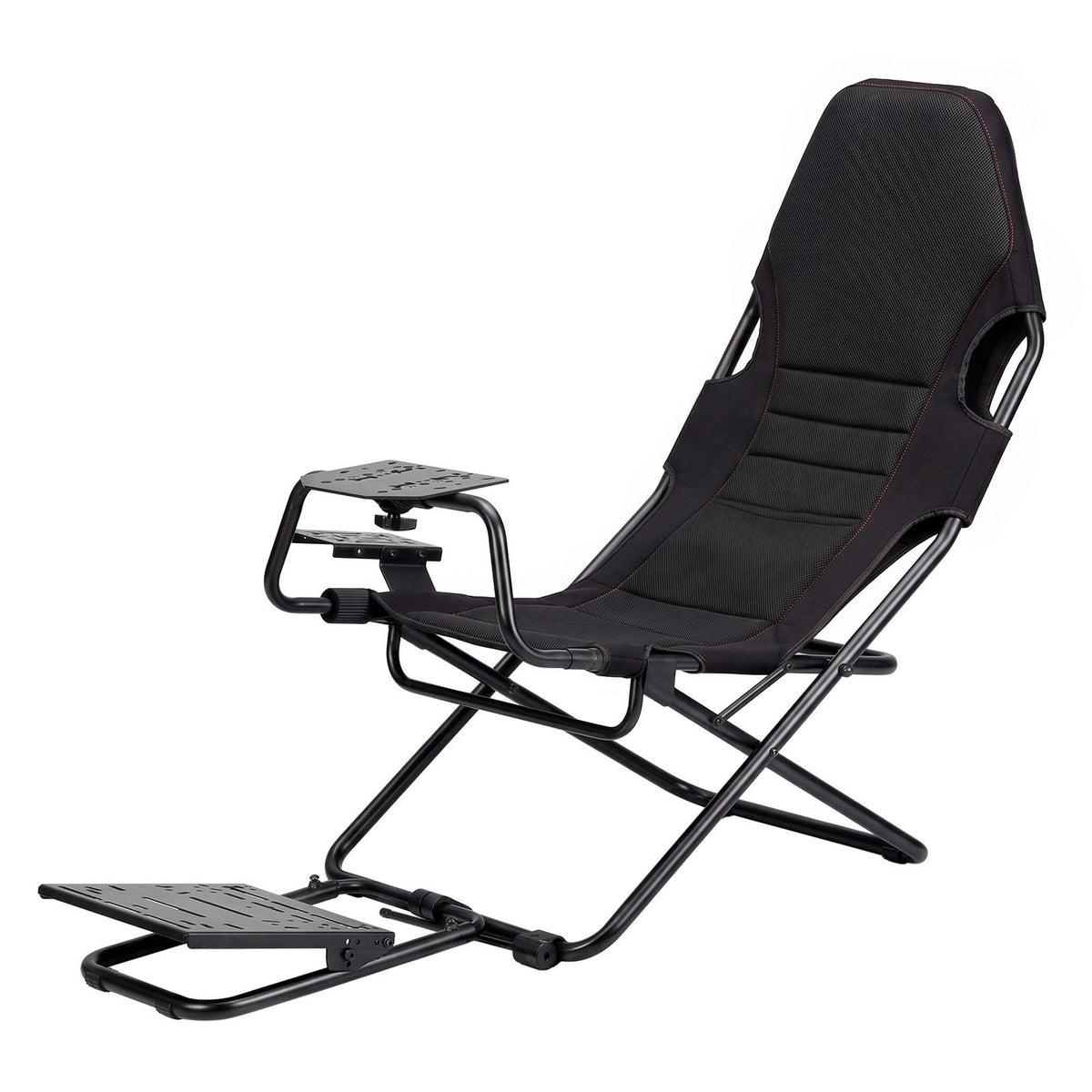 Steel Foldable Racing Simulator Cockpit Seat with Wheel Stand and Gear Shifter Mount - Black - Furniture > Bar Stools & Chairs > Gaming Chairs - Rivercity House & Home Co. (ABN 18 642 972 209) - Affordable Modern Furniture Australia
