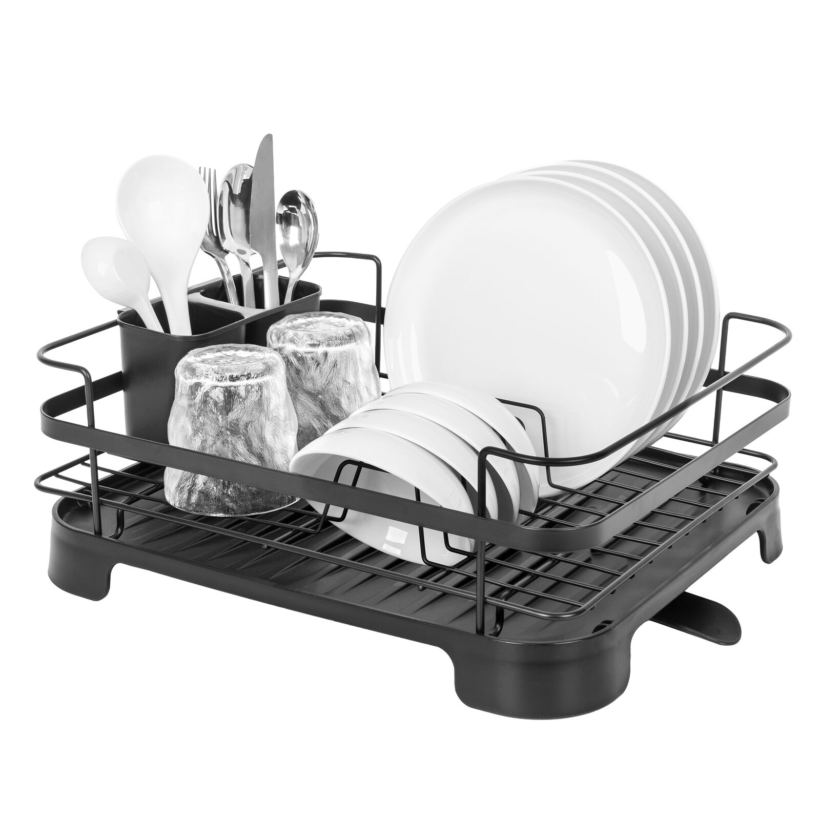 Steel Frame Dish Drying Rack Durable Steel Frame, Removable Utensil Holder, Compact Size for Small Kitchens & Apartments - Home & Garden > Kitchenware > Kitchen Utensils - Rivercity House & Home Co. (ABN 18 642 972 209) - Affordable Modern Furniture Australia
