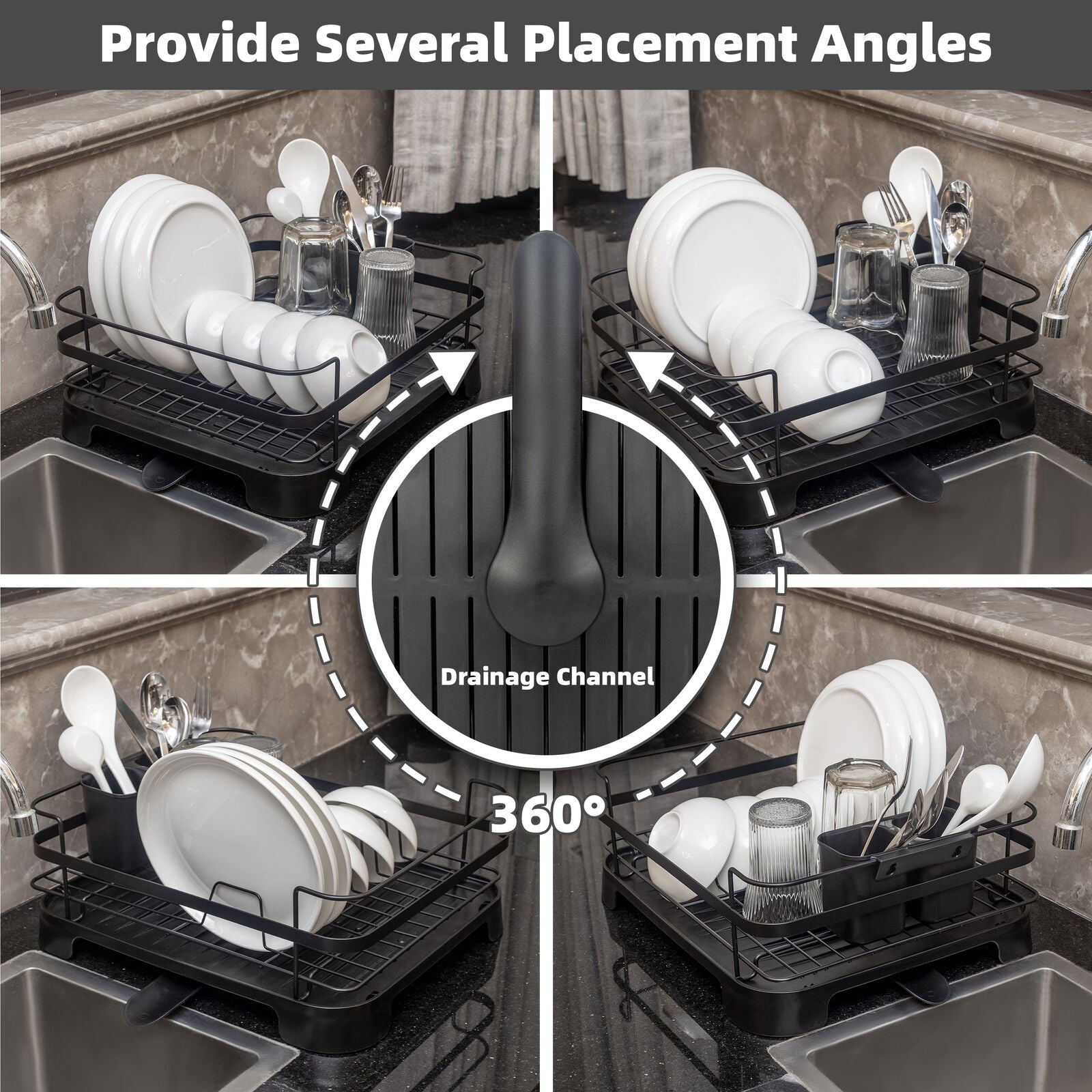 Steel Frame Dish Drying Rack Durable Steel Frame, Removable Utensil Holder, Compact Size for Small Kitchens & Apartments - Home & Garden > Kitchenware > Kitchen Utensils - Rivercity House & Home Co. (ABN 18 642 972 209) - Affordable Modern Furniture Australia