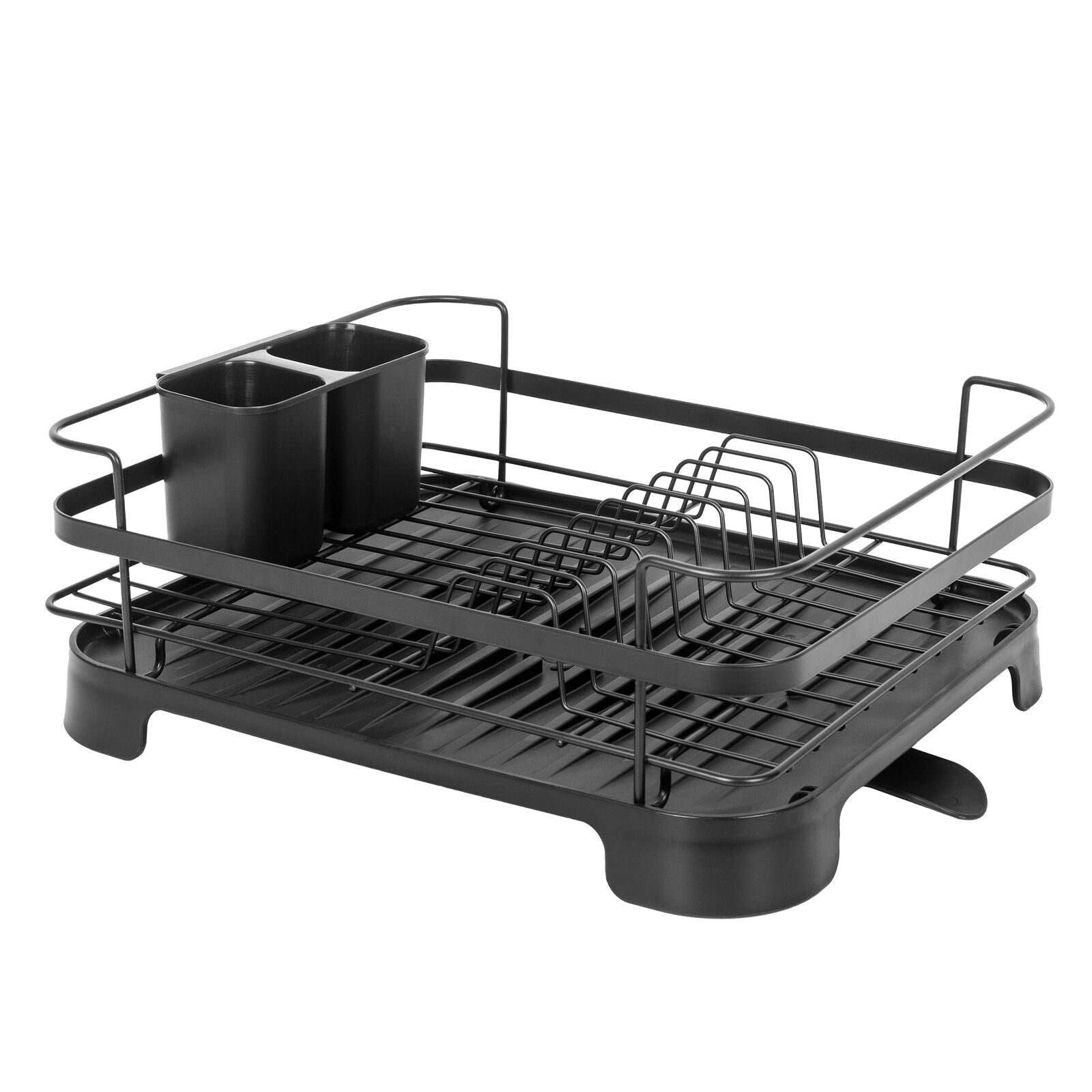 Steel Frame Dish Drying Rack Durable Steel Frame, Removable Utensil Holder, Compact Size for Small Kitchens & Apartments - Home & Garden > Kitchenware > Kitchen Utensils - Rivercity House & Home Co. (ABN 18 642 972 209) - Affordable Modern Furniture Australia