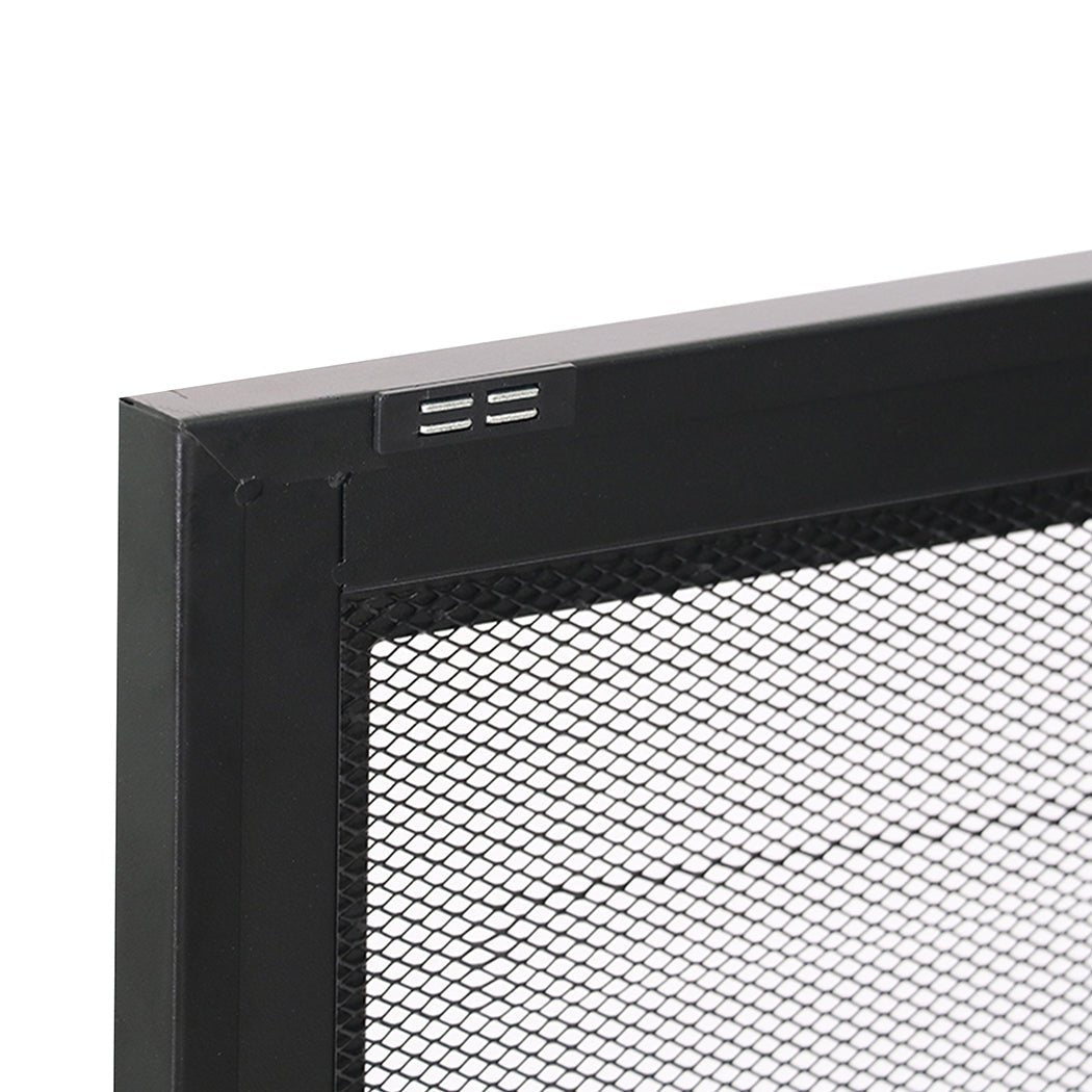 Steel Kitchen Storage Cabinet with Mesh Doors - Black - Rivercity House & Home Co. (ABN 18 642 972 209) - Affordable Modern Furniture Australia