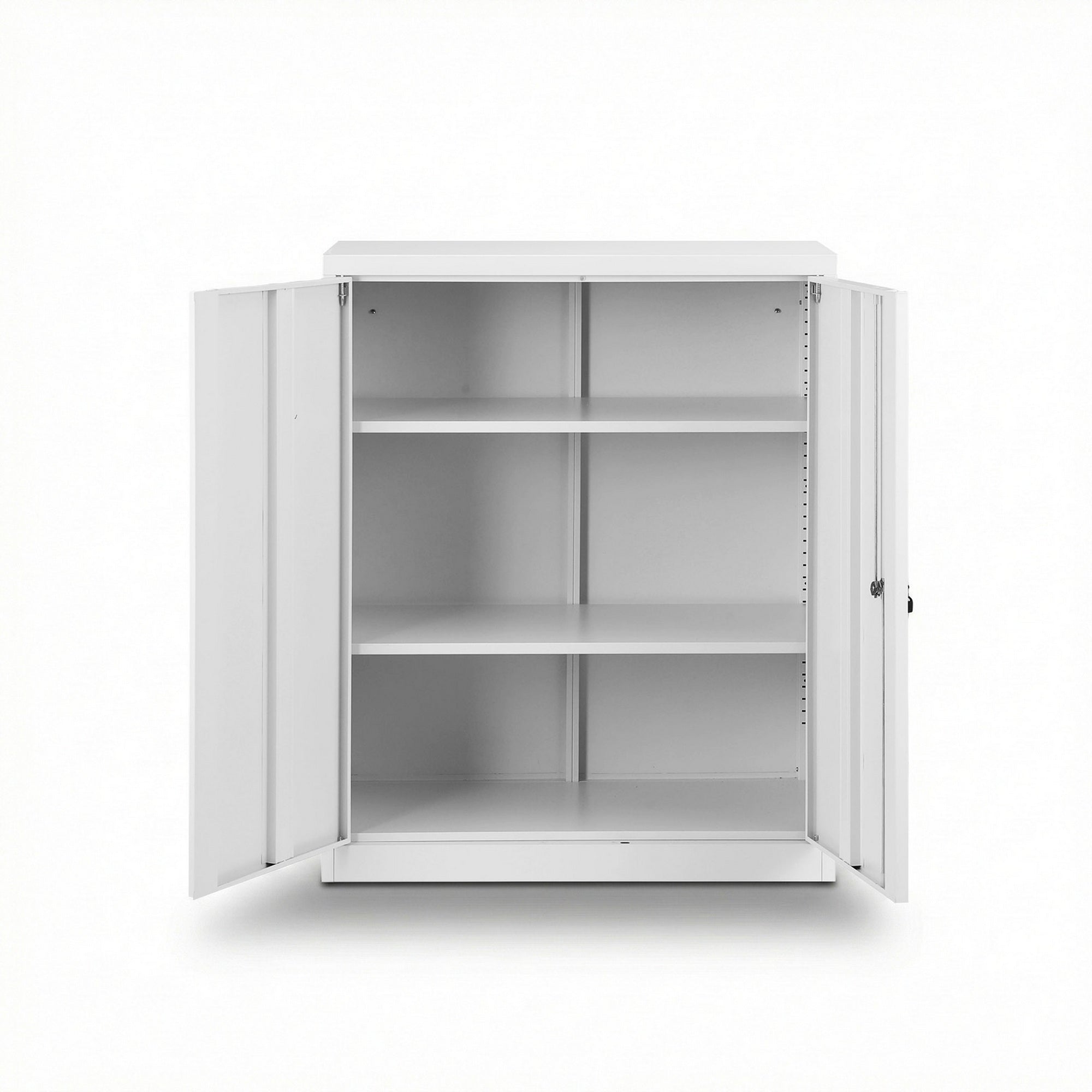 Steel Locker Filing Cabinet with 3 - Point Lock and Adjustable Shelves - White - Furniture > Office > Storage Cabinets - Rivercity House & Home Co. (ABN 18 642 972 209) - Affordable Modern Furniture Australia