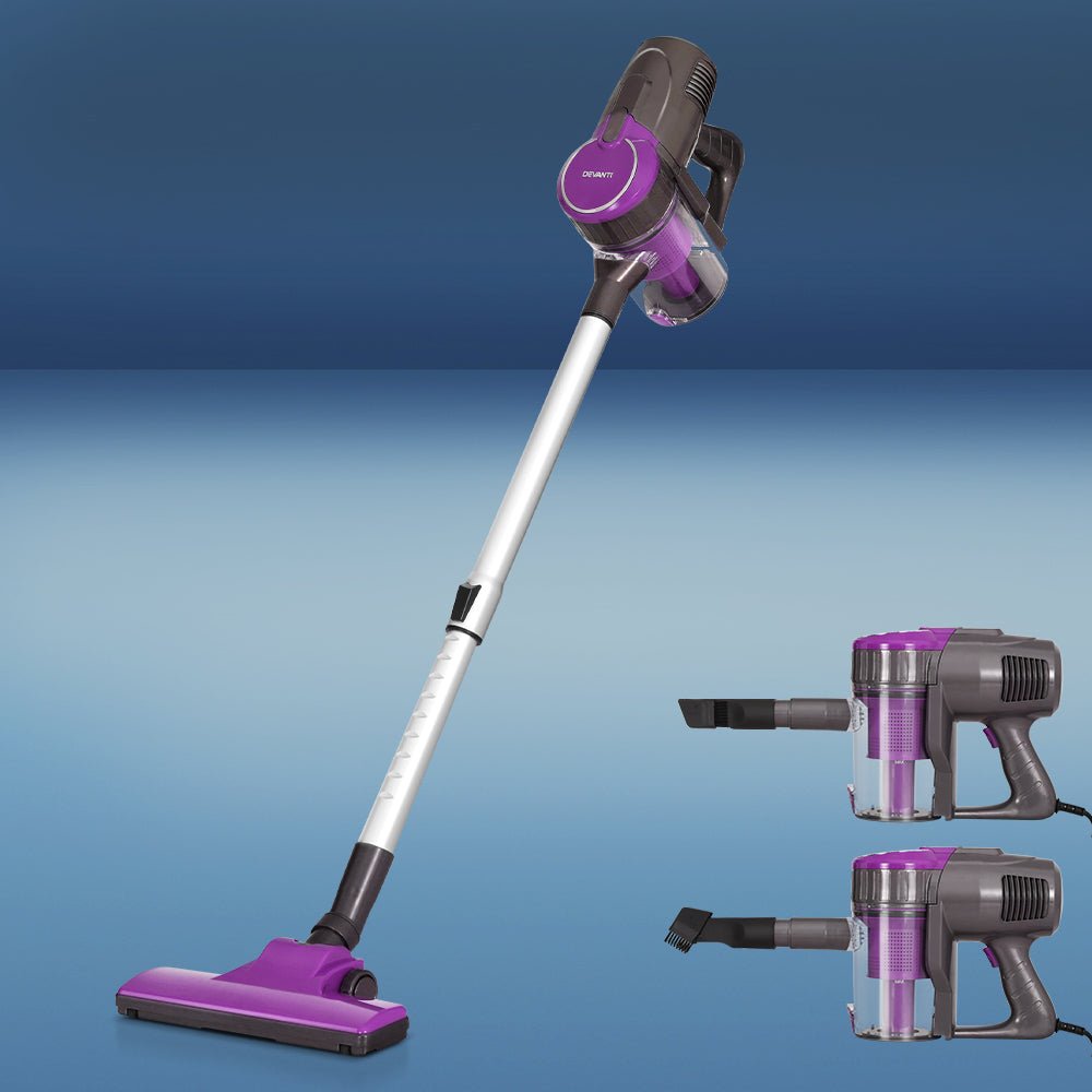 Stick Vacuum Cleaner Bagless Corded 500W Purple - Appliances > Vacuum Cleaners > Stick Vacuums - Rivercity House & Home Co. (ABN 18 642 972 209) - Affordable Modern Furniture Australia