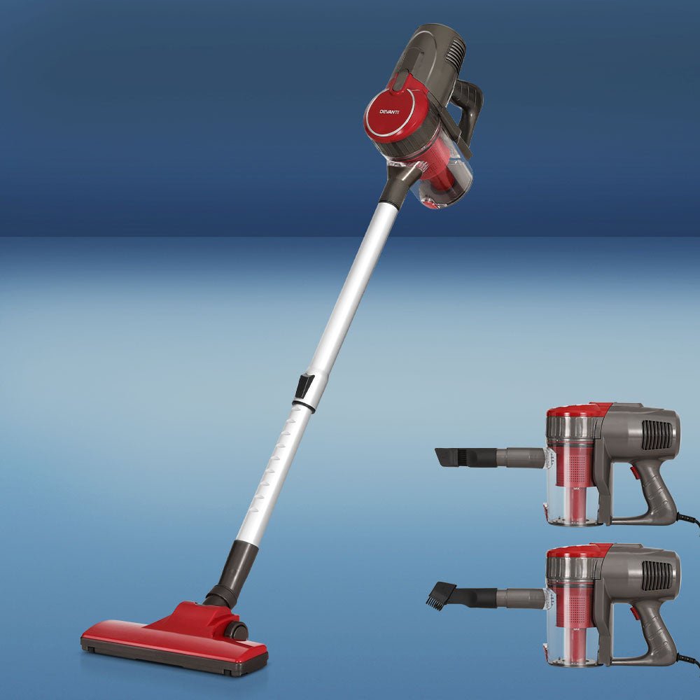 Stick Vacuum Cleaner Bagless Corded 500W Red - Appliances > Vacuum Cleaners > Stick Vacuums - Rivercity House & Home Co. (ABN 18 642 972 209) - Affordable Modern Furniture Australia