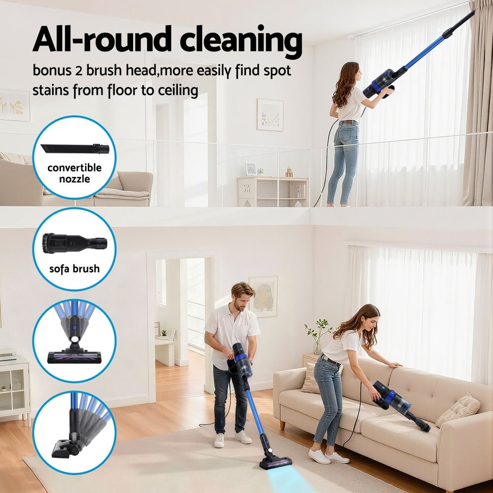 Stick Vacuum Cleaner Brushless Cordless 350W Blue - Appliances > Vacuum Cleaners > Vacuum Cleaner Accessories - Rivercity House & Home Co. (ABN 18 642 972 209) - Affordable Modern Furniture Australia
