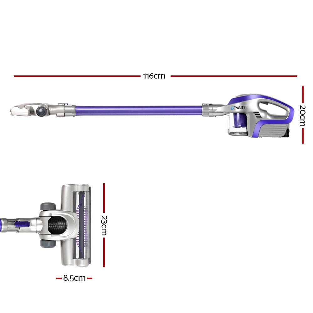 Stick Vacuum Cleaner Cordless HEPA Filter Purple 150W - Appliances > Vacuum Cleaners > Stick Vacuums - Rivercity House & Home Co. (ABN 18 642 972 209) - Affordable Modern Furniture Australia