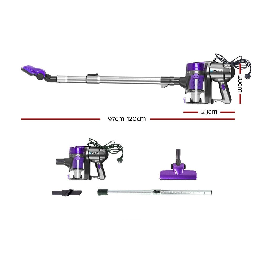 Stick Vacuum Cleaner Handheld Corded 450W Purple - Appliances > Vacuum Cleaners > Stick Vacuums - Rivercity House & Home Co. (ABN 18 642 972 209) - Affordable Modern Furniture Australia