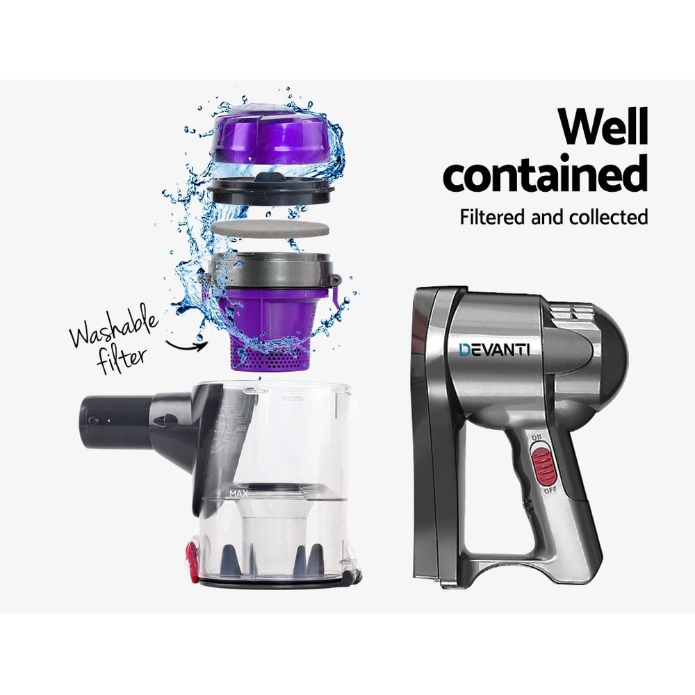 Stick Vacuum Cleaner Handheld Corded 450W Purple - Appliances > Vacuum Cleaners > Stick Vacuums - Rivercity House & Home Co. (ABN 18 642 972 209) - Affordable Modern Furniture Australia