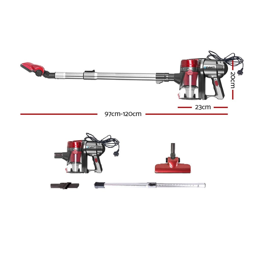 Stick Vacuum Cleaner Handheld Corded 450W Red - Appliances > Vacuum Cleaners > Stick Vacuums - Rivercity House & Home Co. (ABN 18 642 972 209) - Affordable Modern Furniture Australia