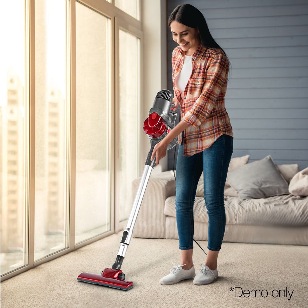 Stick Vacuum Cleaner Handheld Corded 450W Red - Appliances > Vacuum Cleaners > Stick Vacuums - Rivercity House & Home Co. (ABN 18 642 972 209) - Affordable Modern Furniture Australia