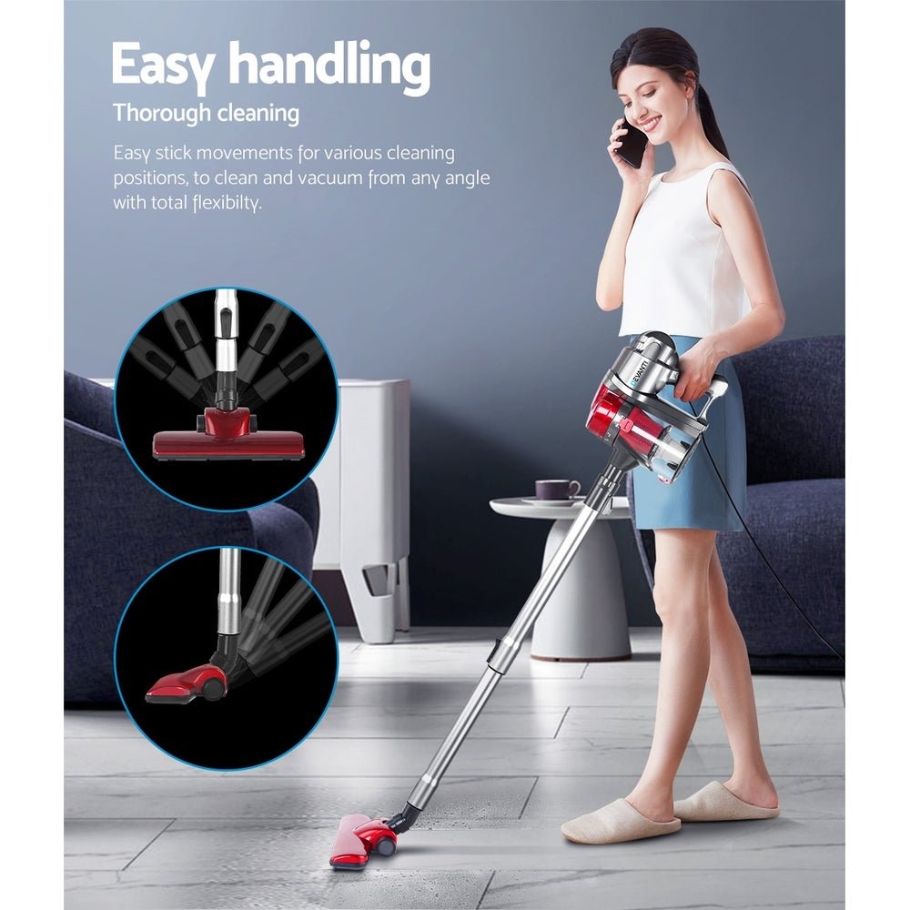 Stick Vacuum Cleaner Handheld Corded 450W Red - Appliances > Vacuum Cleaners > Stick Vacuums - Rivercity House & Home Co. (ABN 18 642 972 209) - Affordable Modern Furniture Australia