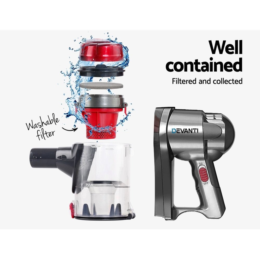 Stick Vacuum Cleaner Handheld Corded 450W Red - Appliances > Vacuum Cleaners > Stick Vacuums - Rivercity House & Home Co. (ABN 18 642 972 209) - Affordable Modern Furniture Australia