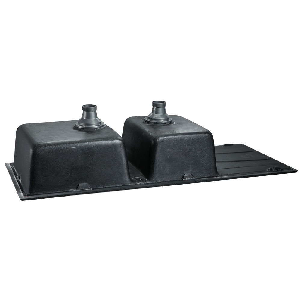 Stone Kitchen Sink 1160X500MM Granite Under/Topmount Basin Double Bowl Black - Furniture > Bathroom > Sinks - Rivercity House & Home Co. (ABN 18 642 972 209) - Affordable Modern Furniture Australia