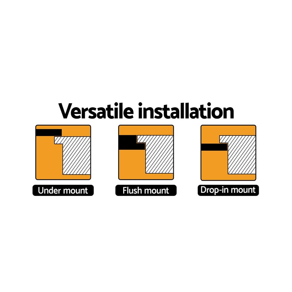 Stone Kitchen Sink 1160X500MM Granite Under/Topmount Basin Double Bowl Black - Furniture > Bathroom > Sinks - Rivercity House & Home Co. (ABN 18 642 972 209) - Affordable Modern Furniture Australia