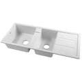 1160x500mm Granite Stone Double Bowl Kitchen Sink Under/Topmount - White