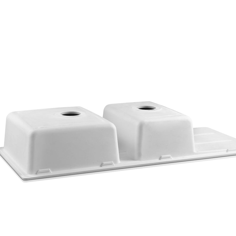 Stone Kitchen Sink 1160X500MM Granite Under/Topmount Basin Double Bowl White - Furniture > Bathroom > Sinks - Rivercity House & Home Co. (ABN 18 642 972 209) - Affordable Modern Furniture Australia