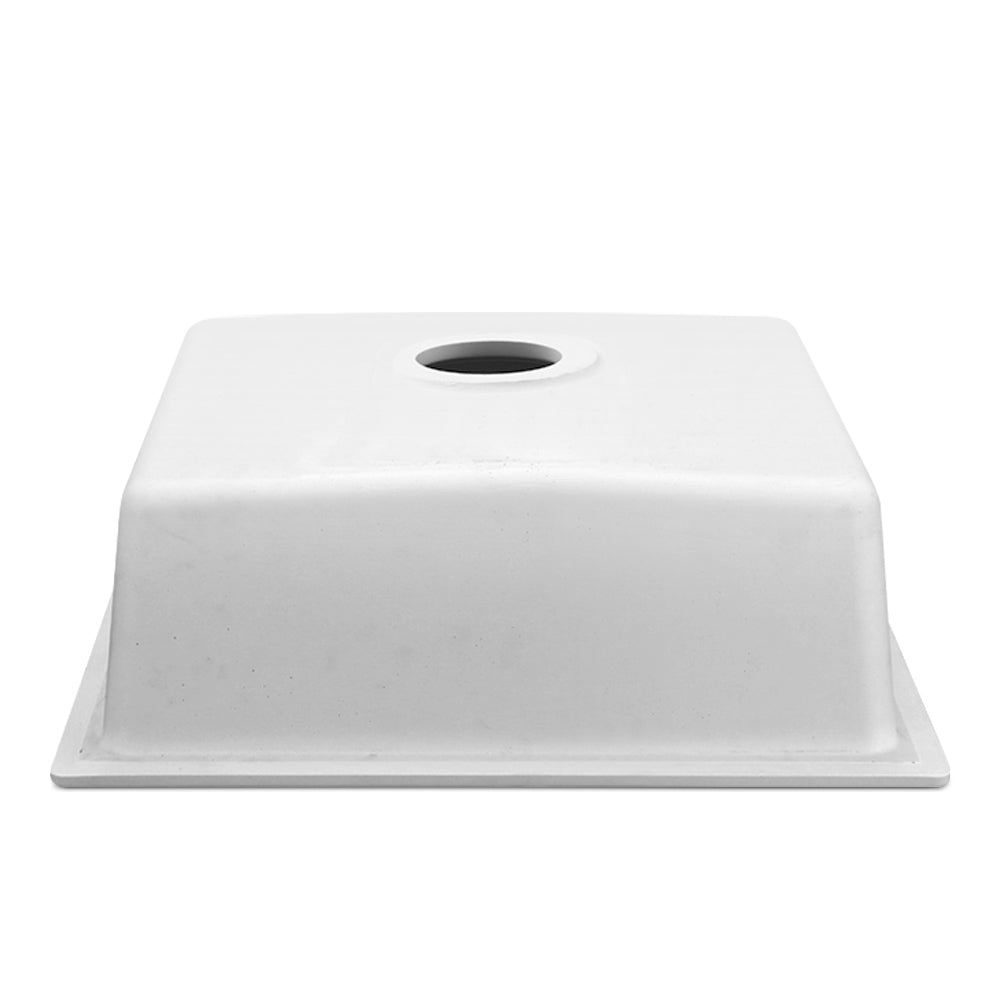 Stone Kitchen Sink 450X450MM Granite Under/Topmount Basin Bowl Laundry White - Furniture > Bathroom > Sinks - Rivercity House & Home Co. (ABN 18 642 972 209) - Affordable Modern Furniture Australia