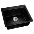 570x500mm Granite Stone Kitchen Sink with Waste Strainer - Black