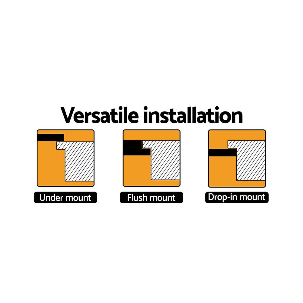 Stone Kitchen Sink 610X470MM Granite Under/Topmount Basin Bowl Laundry White - Furniture > Bathroom > Sinks - Rivercity House & Home Co. (ABN 18 642 972 209) - Affordable Modern Furniture Australia