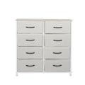 Storage Cabinet Tower Chest 8 Drawers - Beige