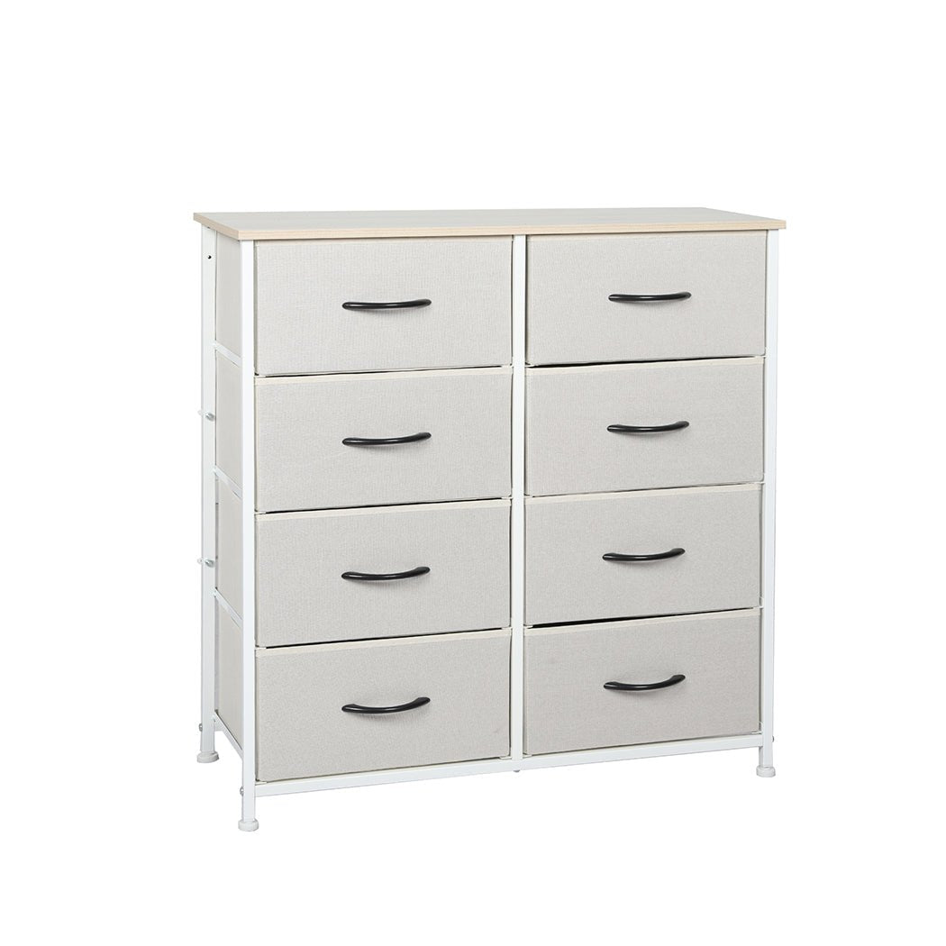 Storage Cabinet Tower Chest 8 Drawers - Beige - Rivercity House & Home Co. (ABN 18 642 972 209) - Affordable Modern Furniture Australia