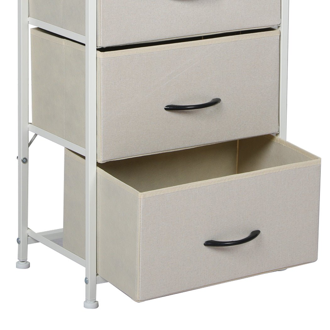 Storage Cabinet Tower Chest with 4 Drawers - Beige - Rivercity House & Home Co. (ABN 18 642 972 209) - Affordable Modern Furniture Australia