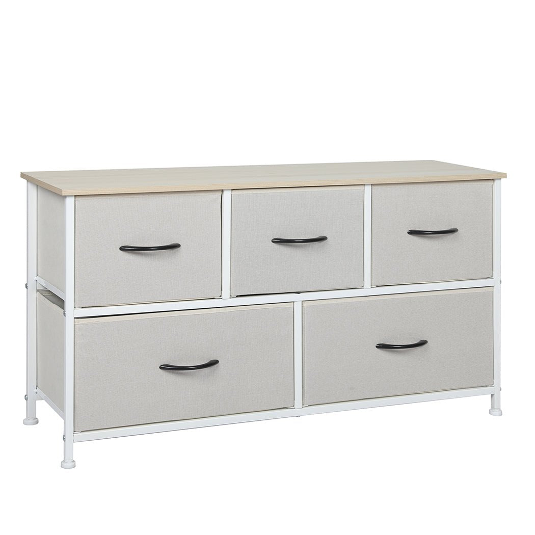 Storage Cabinet Tower Chest with Drawers - Beige - Rivercity House & Home Co. (ABN 18 642 972 209) - Affordable Modern Furniture Australia