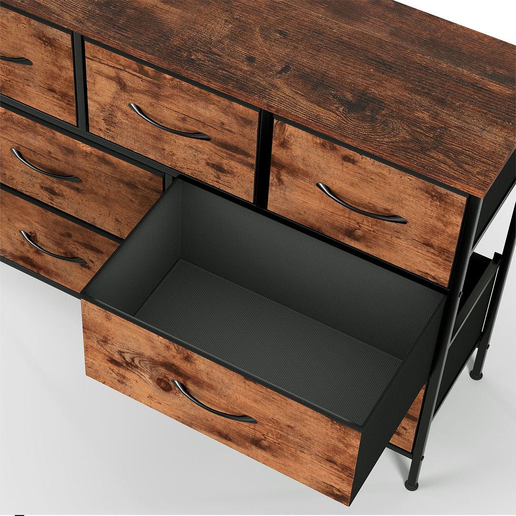 Storage Cabinet Tower Chest with Drawers - Brown - Rivercity House & Home Co. (ABN 18 642 972 209) - Affordable Modern Furniture Australia