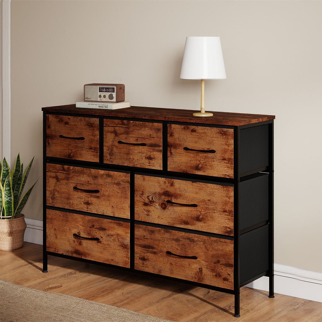 Storage Cabinet Tower Chest with Drawers - Brown - Rivercity House & Home Co. (ABN 18 642 972 209) - Affordable Modern Furniture Australia