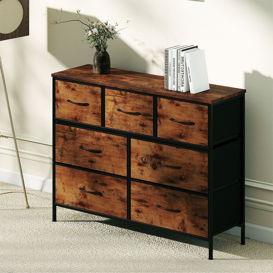 Storage Cabinet Tower Chest with Drawers - Brown - Rivercity House & Home Co. (ABN 18 642 972 209) - Affordable Modern Furniture Australia