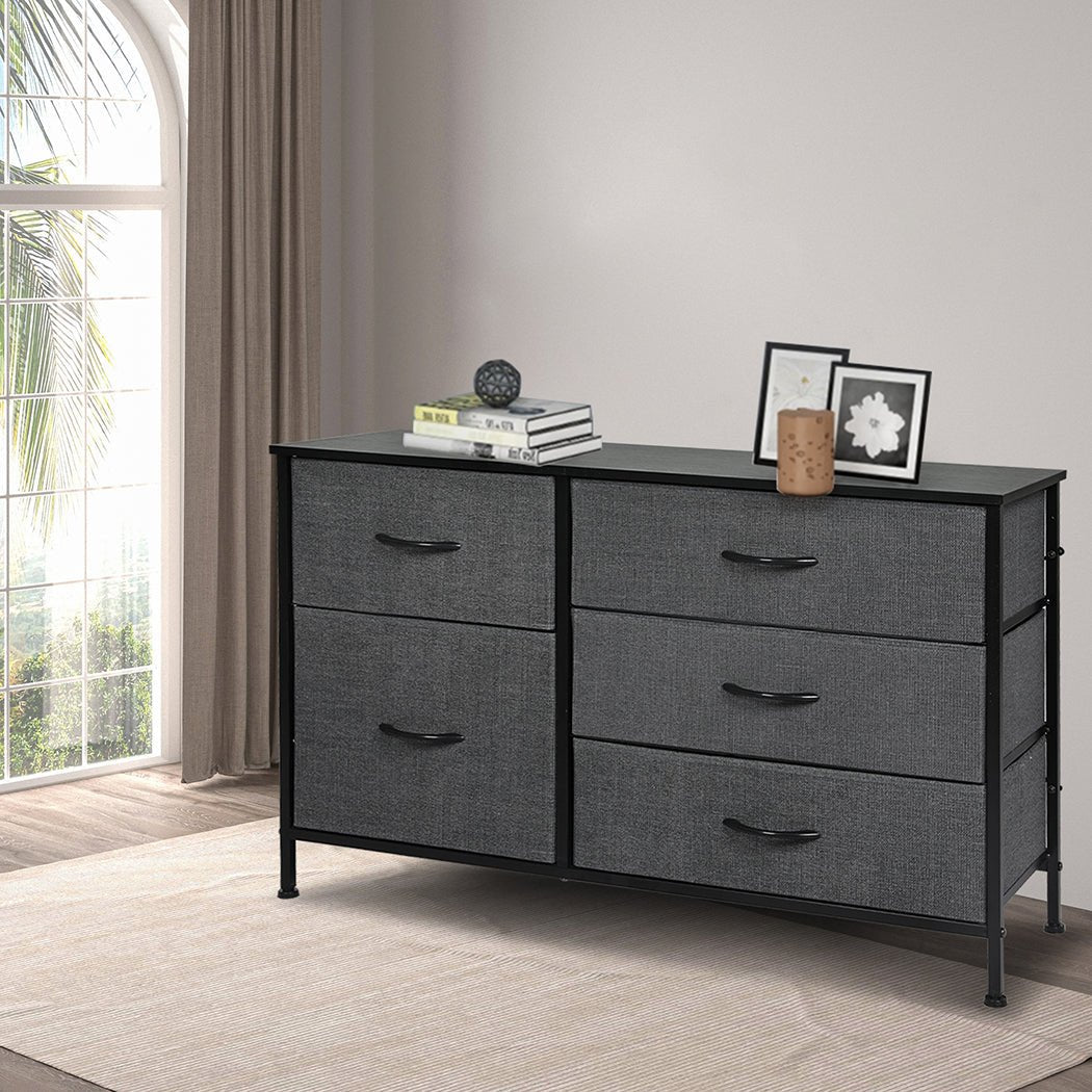 Storage Cabinet Tower Chest with Drawers - Dark Grey - Rivercity House & Home Co. (ABN 18 642 972 209) - Affordable Modern Furniture Australia