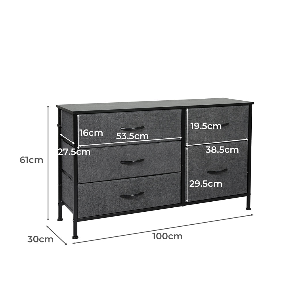 Storage Cabinet Tower Chest with Drawers - Dark Grey - Rivercity House & Home Co. (ABN 18 642 972 209) - Affordable Modern Furniture Australia