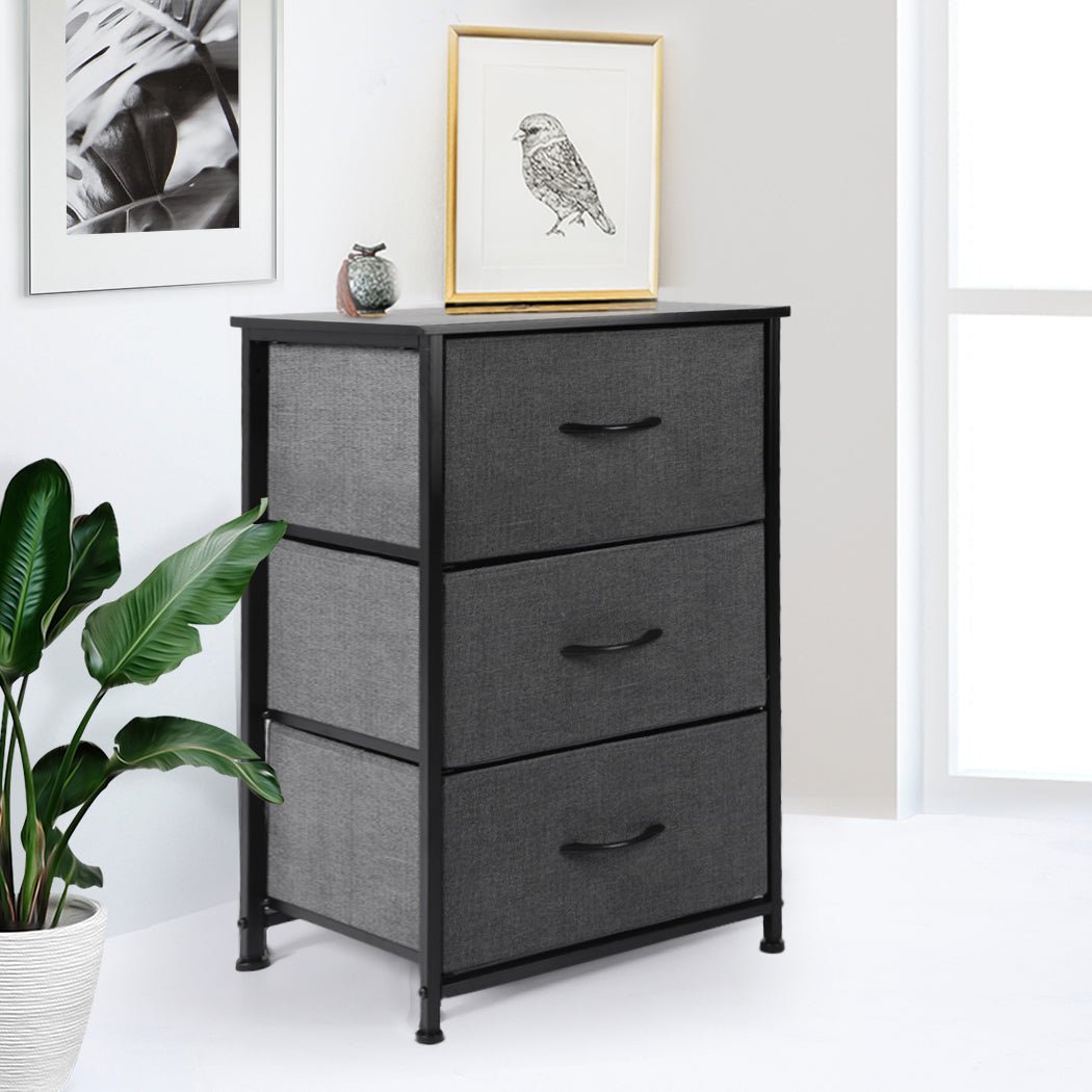 Storage Cabinet Tower Chest with Drawers - Dark Grey - Rivercity House & Home Co. (ABN 18 642 972 209) - Affordable Modern Furniture Australia