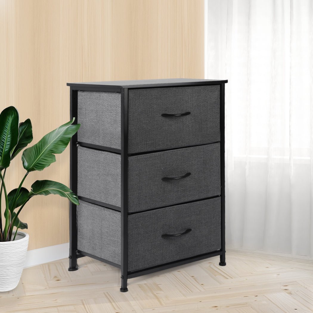 Storage Cabinet Tower Chest with Drawers - Dark Grey - Rivercity House & Home Co. (ABN 18 642 972 209) - Affordable Modern Furniture Australia