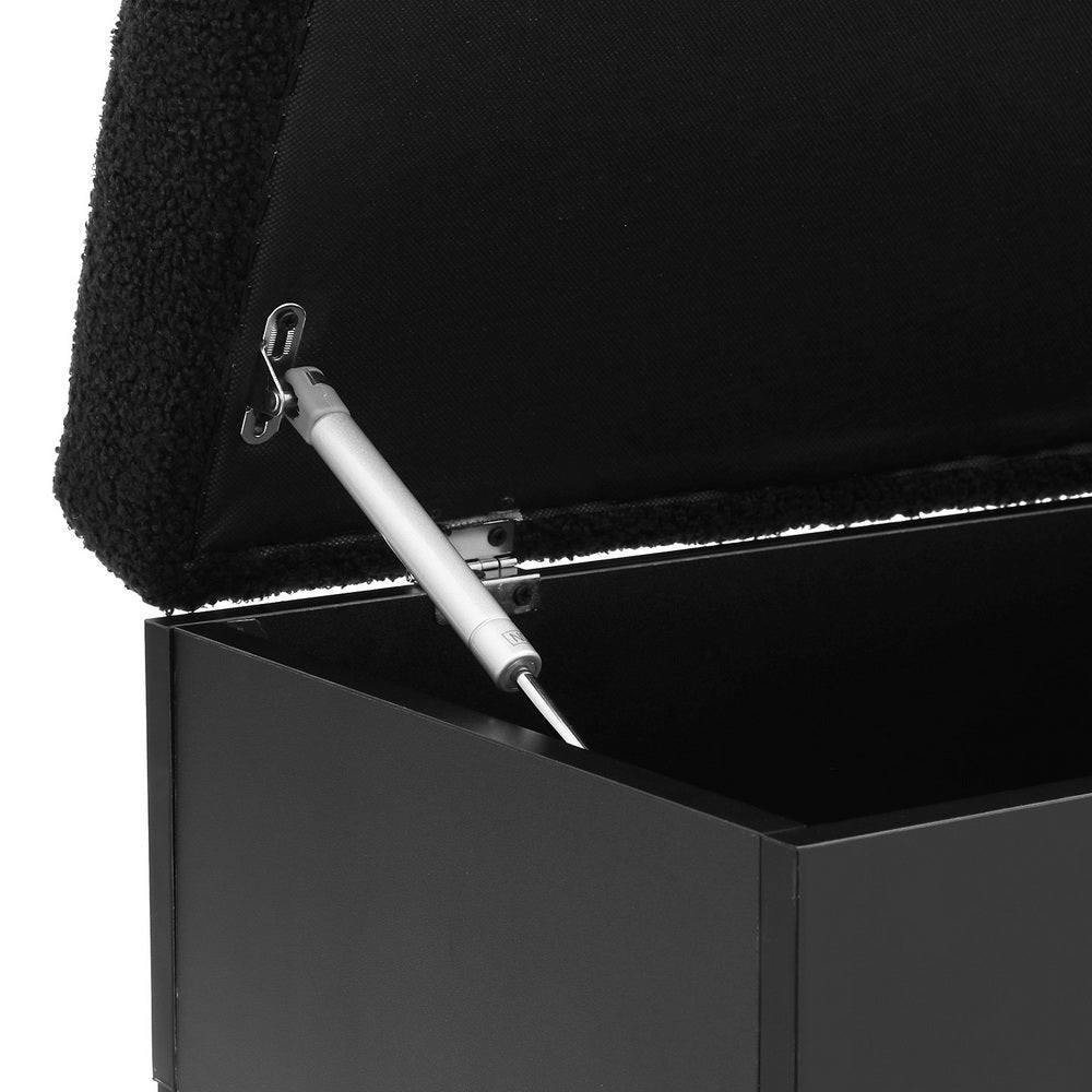 Storage Ottoman Blanket Box 110cm Boucle Shelf - Furniture > Living Room - Rivercity House & Home Co. (ABN 18 642 972 209) - Affordable Modern Furniture Australia