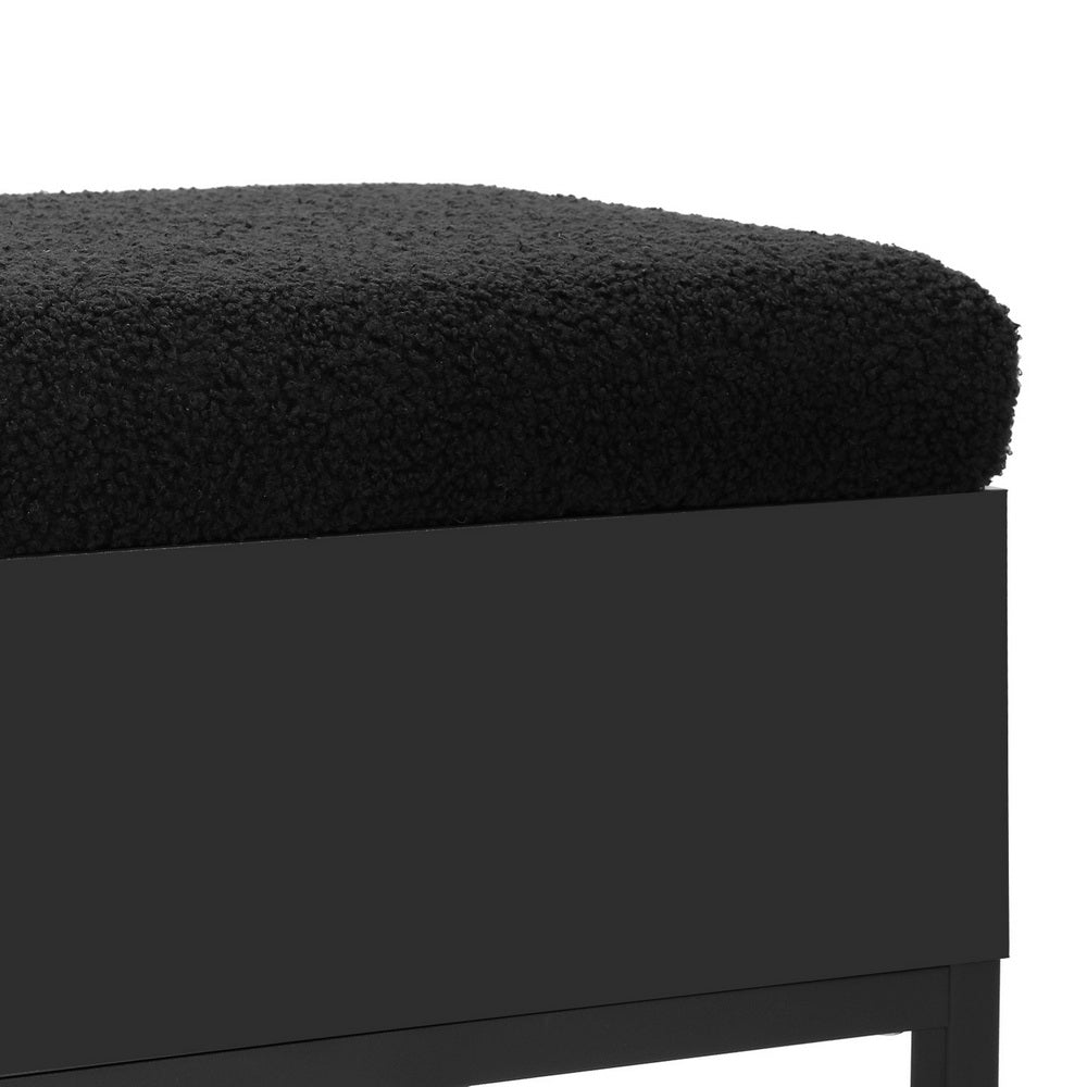 Storage Ottoman Blanket Box 110cm Boucle Shelf - Furniture > Living Room - Rivercity House & Home Co. (ABN 18 642 972 209) - Affordable Modern Furniture Australia
