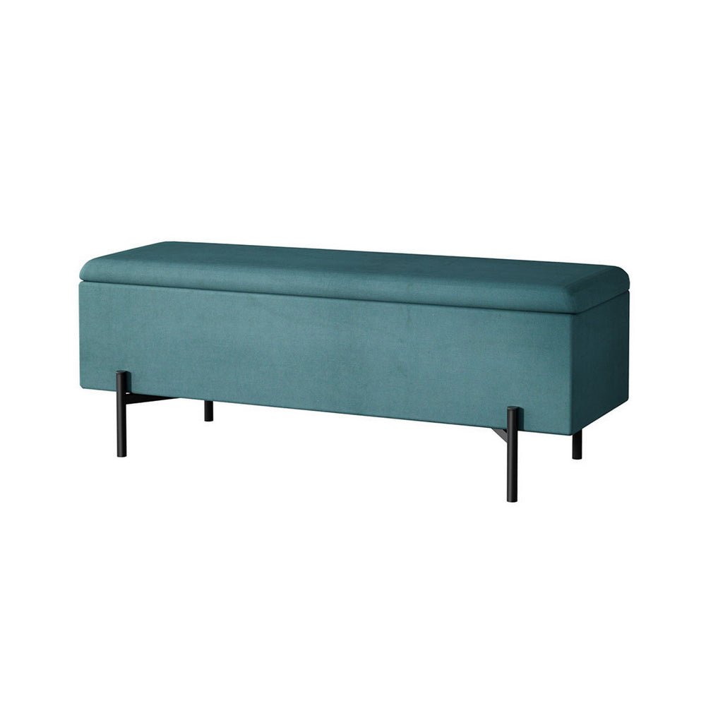 Storage Ottoman Blanket Box 140cm Velvet Green - Furniture > Living Room - Rivercity House & Home Co. (ABN 18 642 972 209) - Affordable Modern Furniture Australia