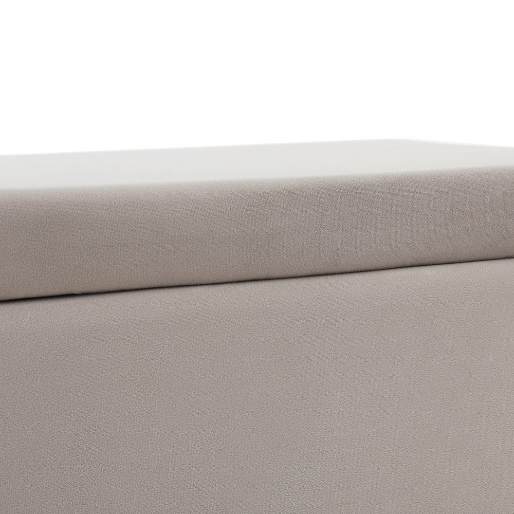 Storage Ottoman Blanket Box Table 97cm Velvet Taupe - Furniture > Living Room - Rivercity House & Home Co. (ABN 18 642 972 209) - Affordable Modern Furniture Australia