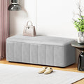 Velvet Storage Ottoman Blanket Box 103cm - Grey