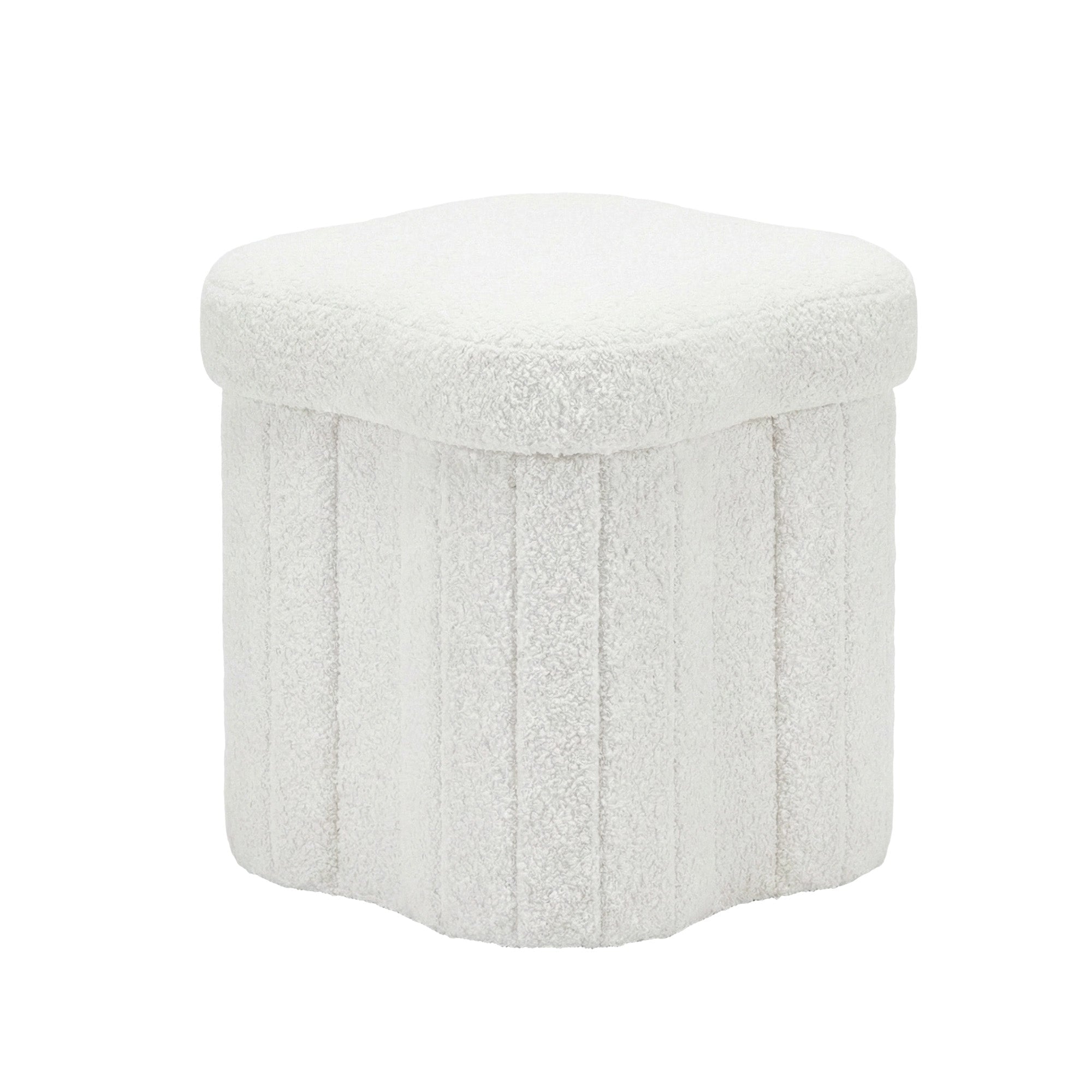 Storage Ottoman Foot Stool Foldable White - Furniture > Living Room > Ottomans & Footstools - Rivercity House & Home Co. (ABN 18 642 972 209) - Affordable Modern Furniture Australia