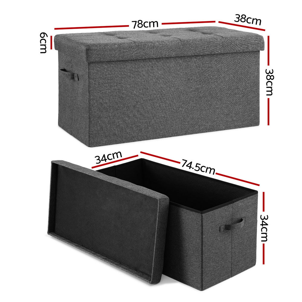 Storage Ottoman Foot Stool Rest Foldable - Furniture > Living Room > Ottomans & Footstools - Rivercity House & Home Co. (ABN 18 642 972 209) - Affordable Modern Furniture Australia