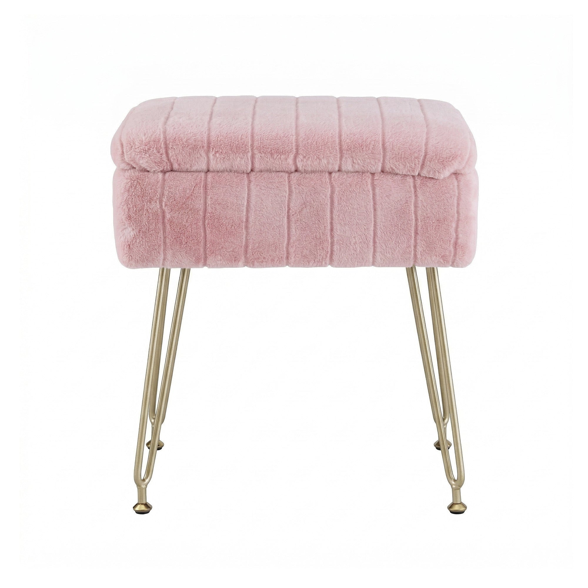 Storage Ottoman Vanity Foot Stool Pink - Furniture > Living Room > Ottomans & Footstools - Rivercity House & Home Co. (ABN 18 642 972 209) - Affordable Modern Furniture Australia