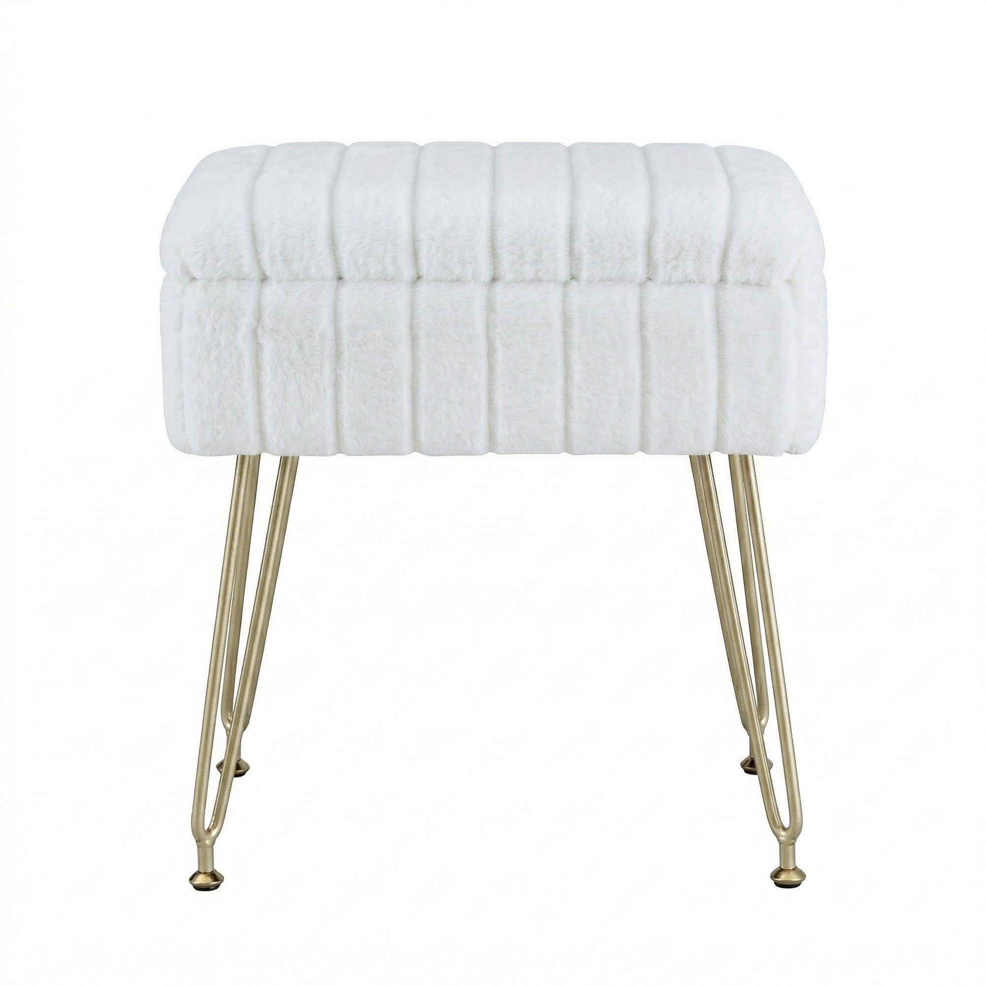 Storage Ottoman Vanity Foot Stool White - Furniture > Living Room > Ottomans & Footstools - Rivercity House & Home Co. (ABN 18 642 972 209) - Affordable Modern Furniture Australia