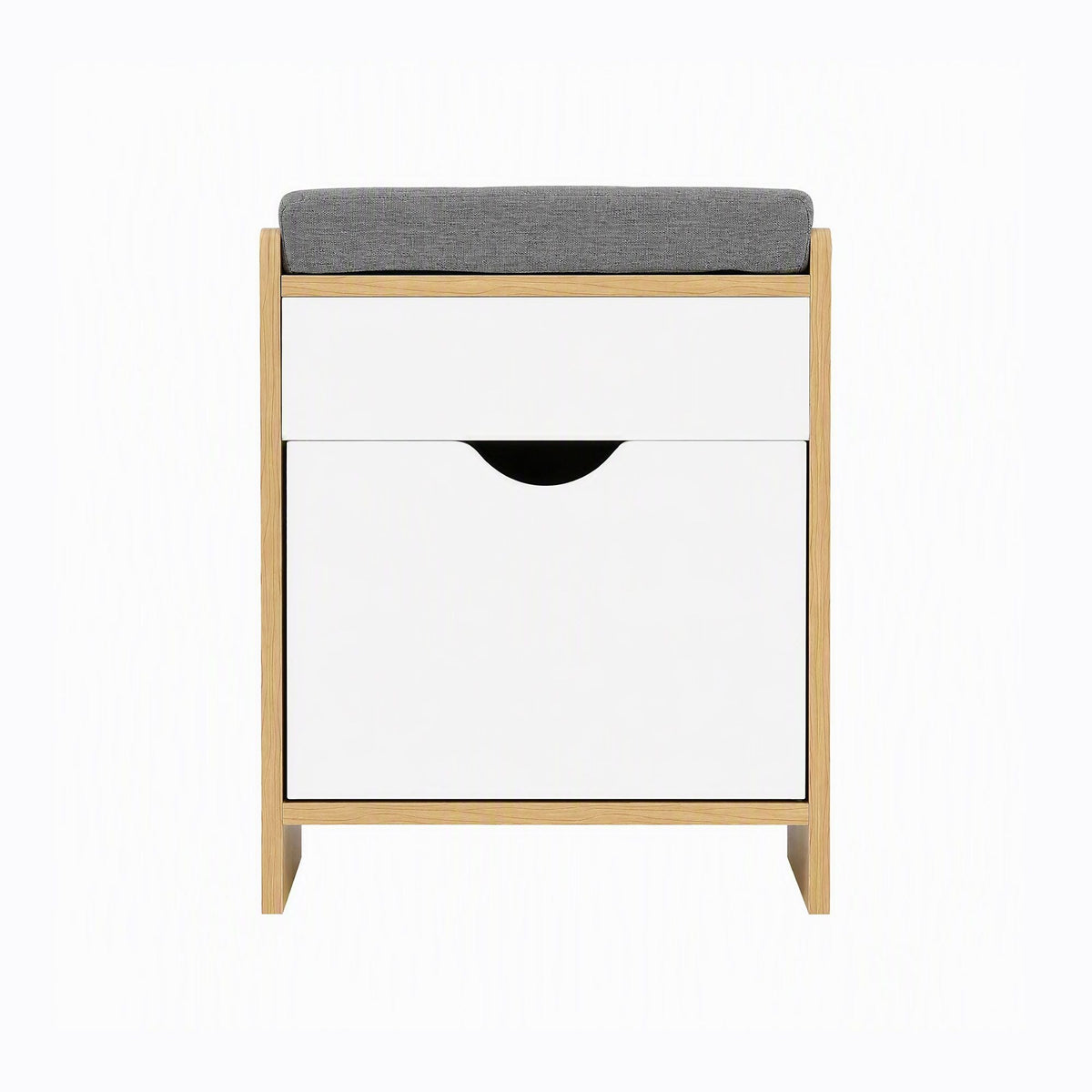 Storage Ottoman with Drawer 100kg Capacity Footrest Cushion - Pine - Furniture > Living Room > Ottomans & Footstools - Rivercity House & Home Co. (ABN 18 642 972 209) - Affordable Modern Furniture Australia